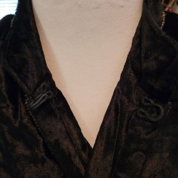 Soft Surroundings Velvet Jacket Blac Heavy Beading Beads Formal Small cute - Picture 5 of 9